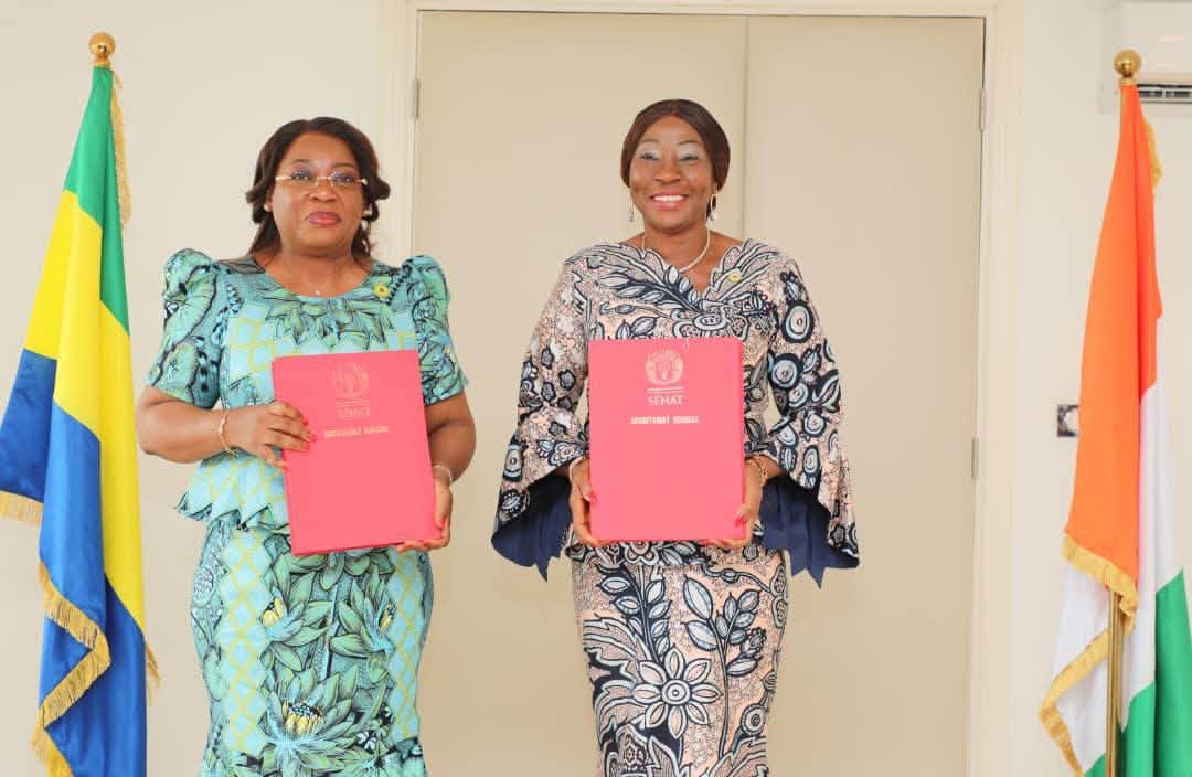 CÔTE D’IVOIRE–GABON : KANDIA CAMARA ET HUGUETTE NYANA EKOUME CONSOLIDENT L’AXE D’AMITIÉ PARLEMENTAIRE